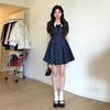 Small doll collar plaid dress girl sweet wind small skirt first love tie milk good princess wind doll skirt