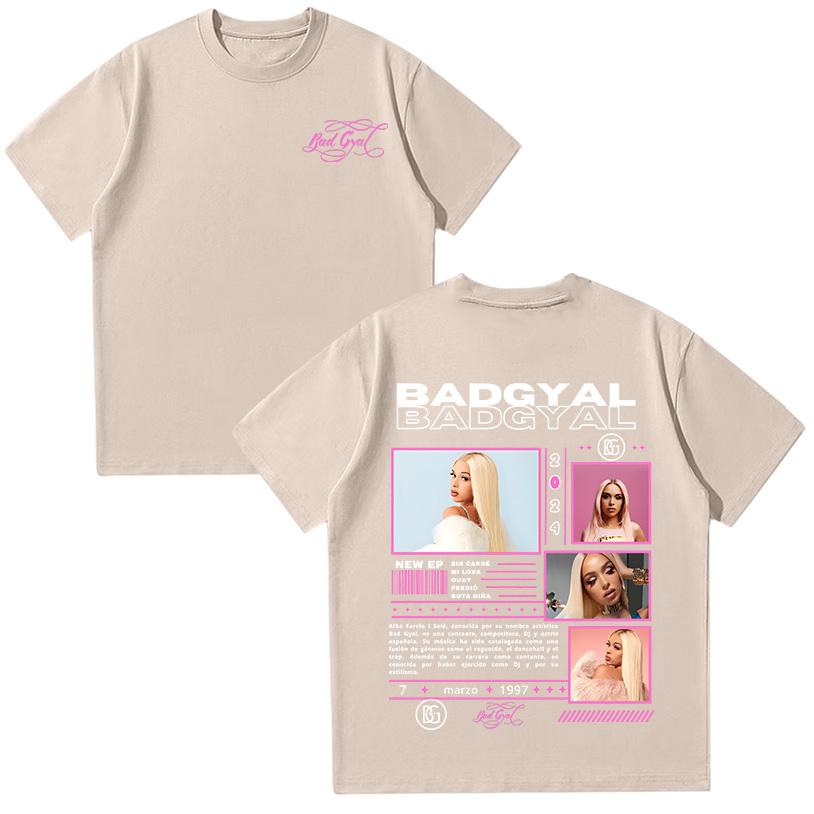 Graphic T Shirts Rapper Bad Gyal Hip Hop Tee High Quality Cotton Women Clothing Harajuku Pop Men T-shirts Casual Y2K Streetwear