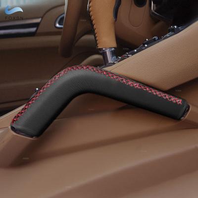 2pcs Black Car Accessories Center Armrest Handle Microfiber Leather Cover Trim For Porsche Cayenne 2011 2012 2013 2014 2015