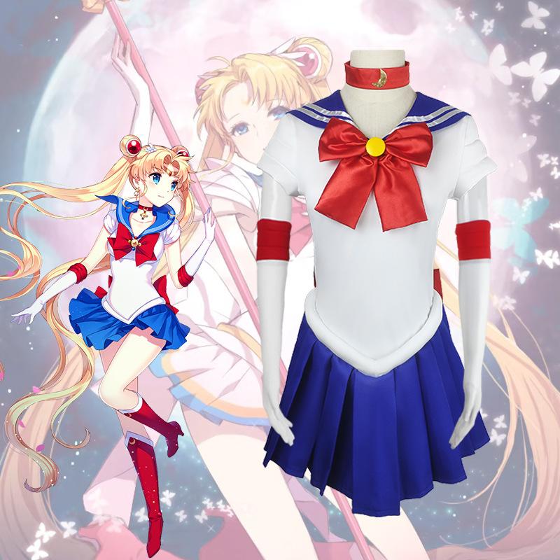 Cosplay kostým Sailor Moon Pluto Rei Hino Vodní Ledový Měsíc Sailor Neptune Plný Měsíc Chibiusa cosplay oblečení