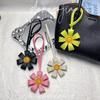 Colorful Sunflower Dopamine Bag Charm, PU Leather Small Flower Pendant, Exquisite Creative Leather Flower Ornament, Car Hanging