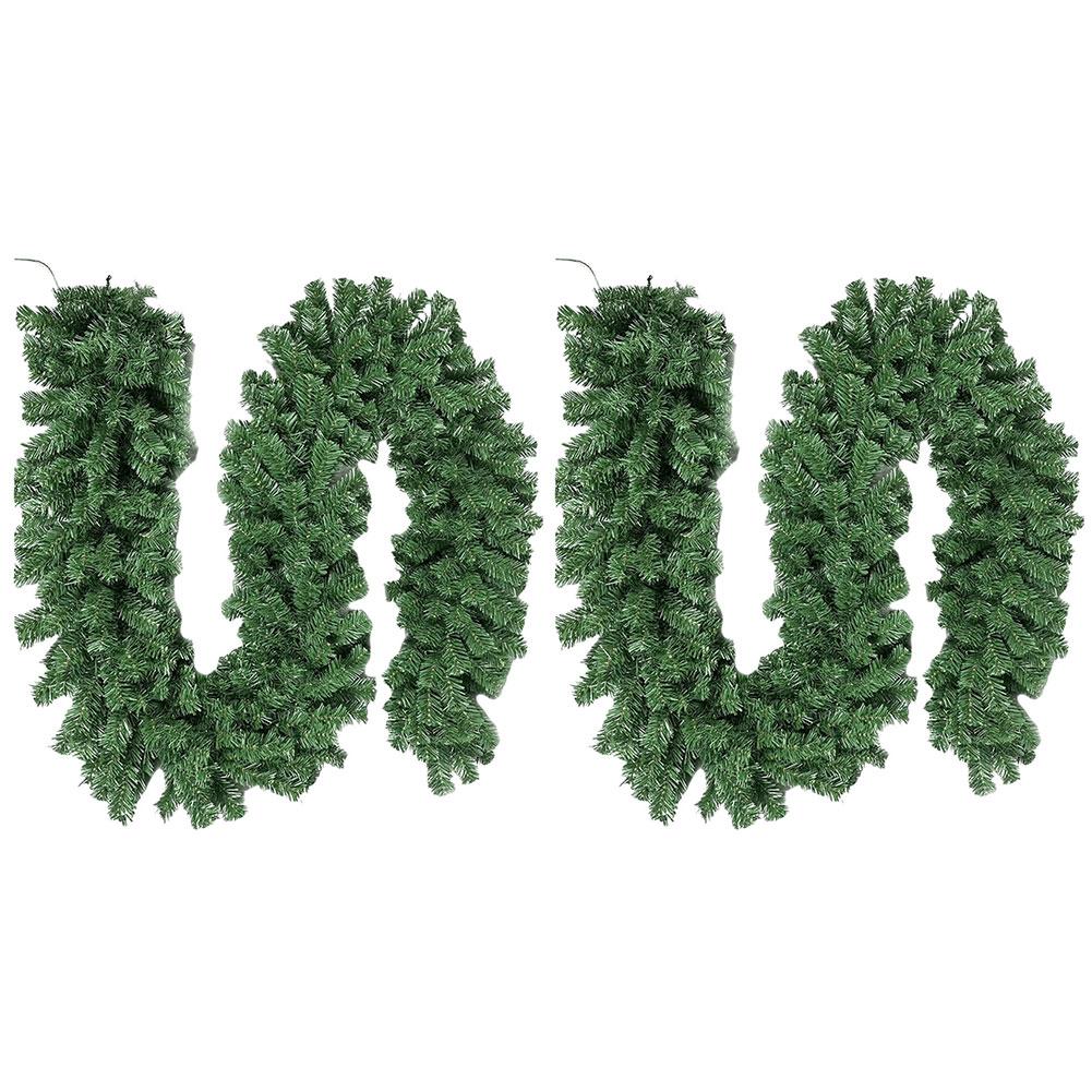 2.7M Artificial Wreath Artificial Christmas Garland Bushy Pine Decoration 180/220 Tips Green for Wall Fireplace