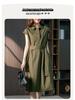 2025 Summer Plus Size Women's Solid Color Waist-Slimming Shirt Dress - Mid-Length, Loose, Casual, and Elegant