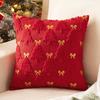 Christmas Plush Pillow Cover With Geometric Snowflake Design For Home Decor And Gift