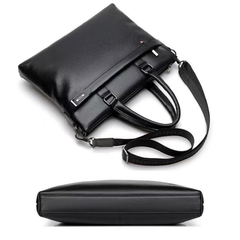 First Cowhide Briefcase Men's Single-shoulder Bag Crossbody Business Travel Genuine Leather Handbag Trendy Computer Bag for Men