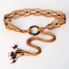 Multi-Color Bohemian Style Spring And Summer Fashion Women Handmade Wooden Circle Braided Hollow Belt Wax Rope Braided Belt Ethnic Style