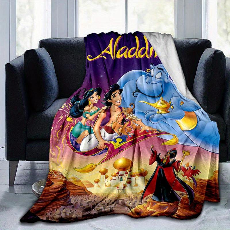 1pc. Cartoon Aladdin and Friends Flying Carpet Blanket, Home Decorative Throw Blanket for Family and Friend, Soft Warm Bedding Coverlet