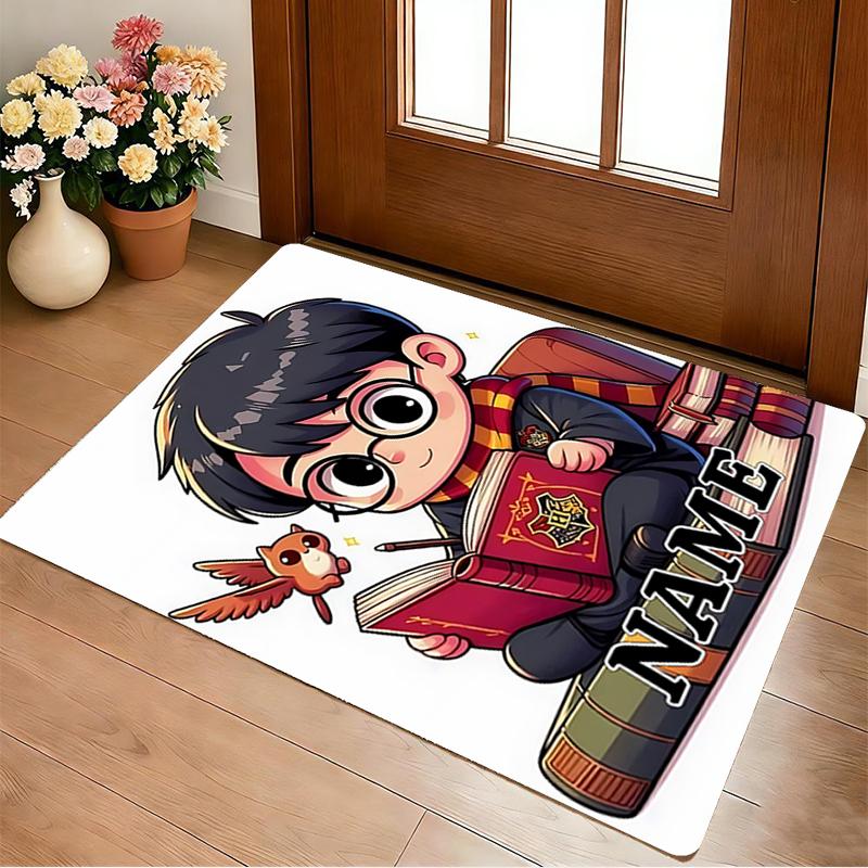 Custom Name Magical Journey Living Room Non-Slip Area Rug Soft Carpet for Bedroom Kids Playroom Sofa Office Home Decor Doormat