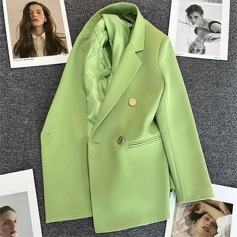 Damen Frühling Zweireiher Blazer in Uni Rot mit Knopfdetails