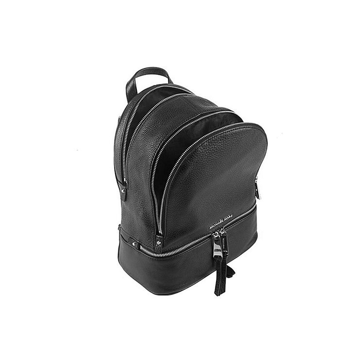Michael Kors Rhea Zip Solid Color Minimalist Leather Backpack Women backpack Black 30S5SEZB1L-BLACK