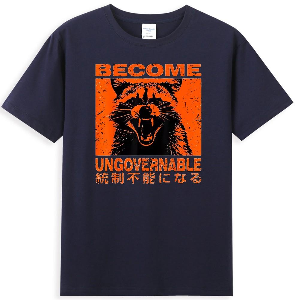 Become Ungovernable Funny Raccoon Japanese Design Unisexs TShirt S