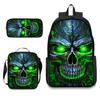 Peripheral backpack, skull schoolbag, student backpack pencil case