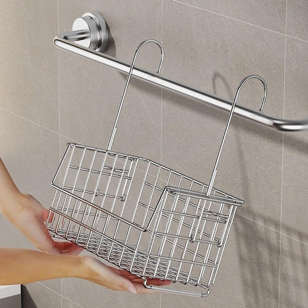 Wall Mounted Hanging Shower Basket No Drill Shower Storage Rack Toiletries Organizer for Shower