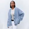 Mink Velvet Sweater Cardigan Women Autumn Winter Lazy Loose Knit Sweater Warm Sweater Cardigan Blend Comfortable Undercoat Long Sleeves Sweater