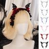 Bow Little Devil Headband Ruffle Lace Gothic Headpiece Hair Band Bat Hair Hoop  Witch Costume
