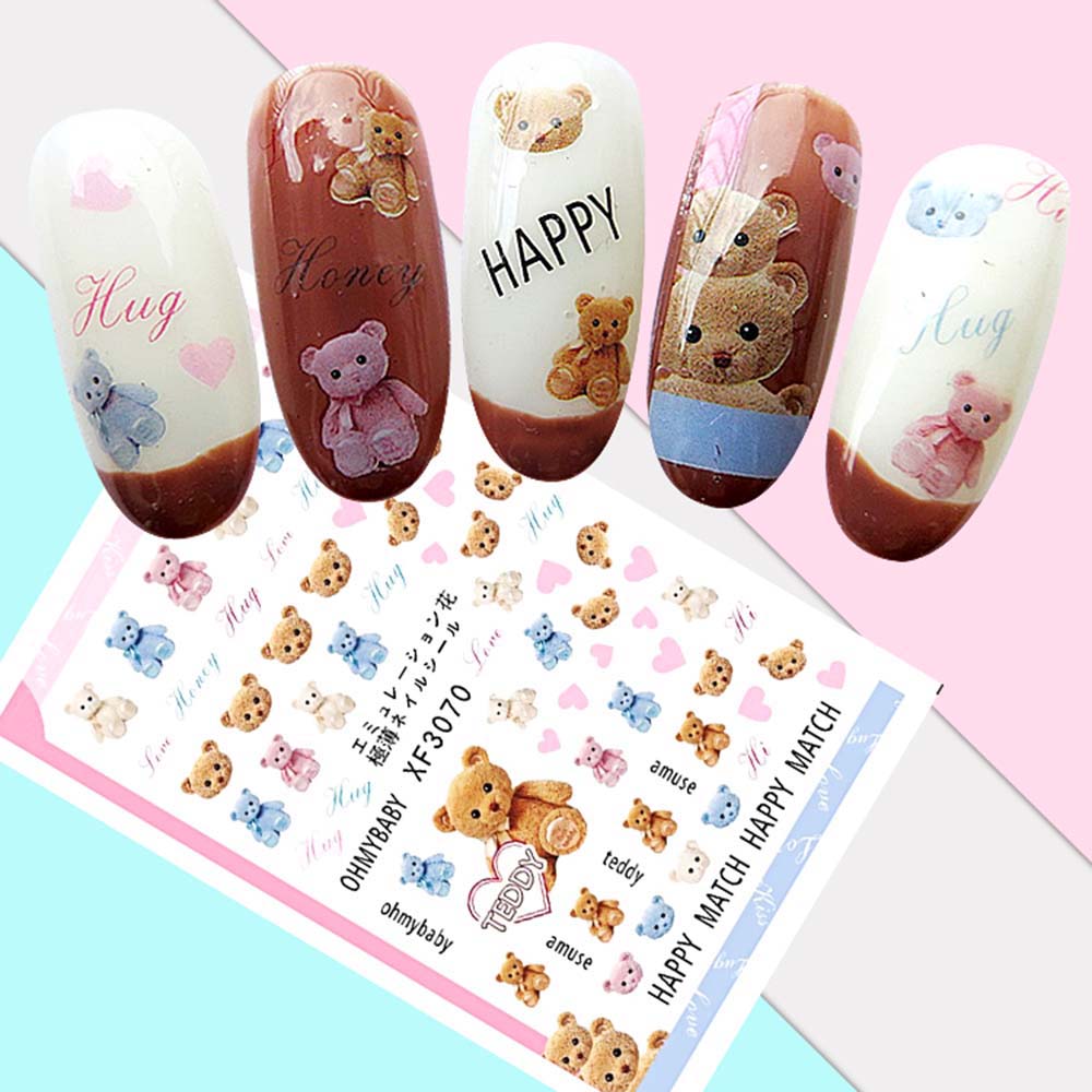 3D Nail Art Stickers Cute bear decorations sticker Art decorations sticker Exquisite design
