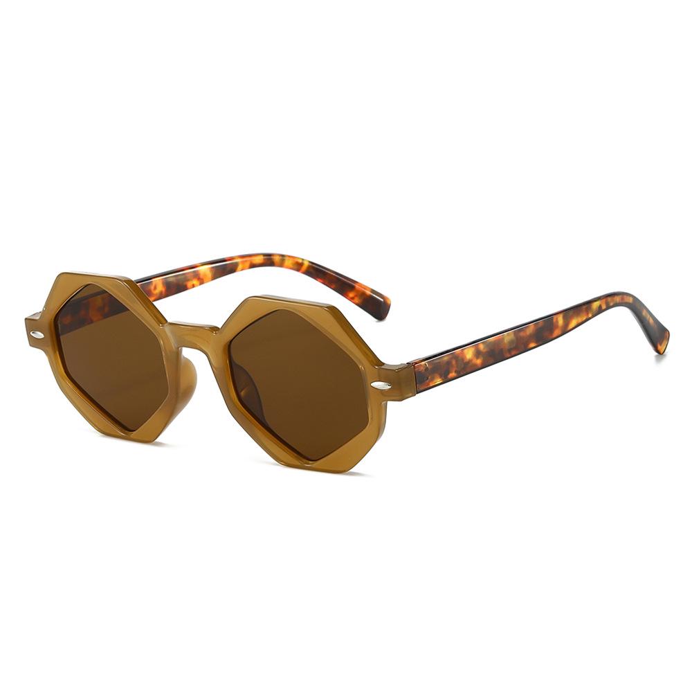 Polygon Sunglasses: European-American Angled Fashion, Color-Block, Casual Women's Style