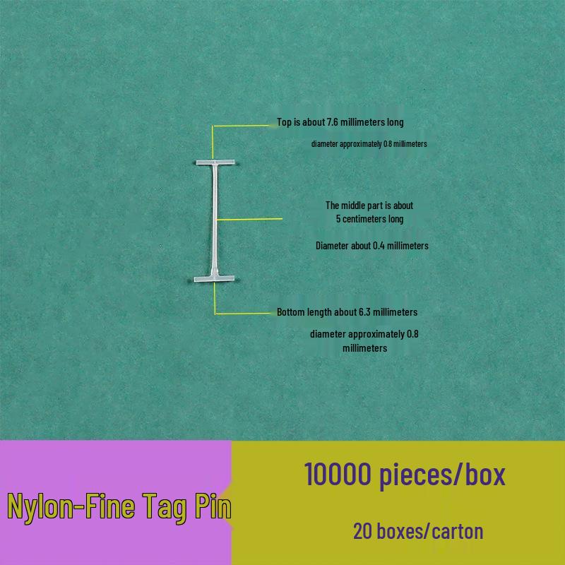 Durable Nylon T-End Fine Tag Pins for Apparel Label Guns - Strong and Break-resistant