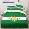 Real Betis Balompié Pattern Bedding Set Quilt Cover Pillowcase Home Decor Gift (1 * Duvet Cover + 2 * Pillowcase, Without Core)
