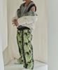 F8KE CHEMICAL CLUB Flower Jacquard Wide Pants Neon