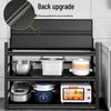 Yingbai Modern 2-Tier Kitchen Storage Rack with Guardrail