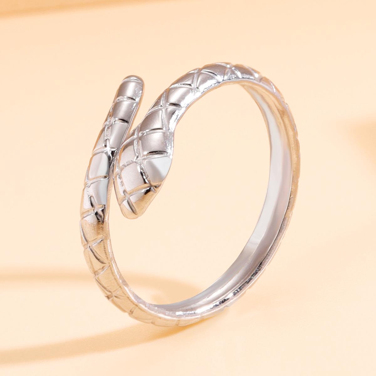 Adjustable Stainless Steel Snake Ring - Retro Punk Festival Gift
