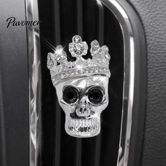 Car Scent Diffuser Accessories Crown Skull Air Freshener Vent Clip, Fragrance Diffuser, Metallic Clip Gothic Auto Interior Decoration Accessory