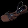 French Temperament One-word Thin Strap Wedge Sandals Women's 2025 New Square Head with Skirt Open-toed High-heeled Roman Sandals