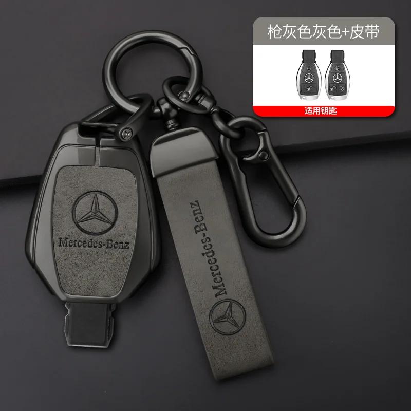 

GLC GLB Leather Car Remote Key Case Fob Cover Shell for Mercedes Benz A C E S G Class GLA CLA GLK GLC CLS W204 W463 W176 W251 W