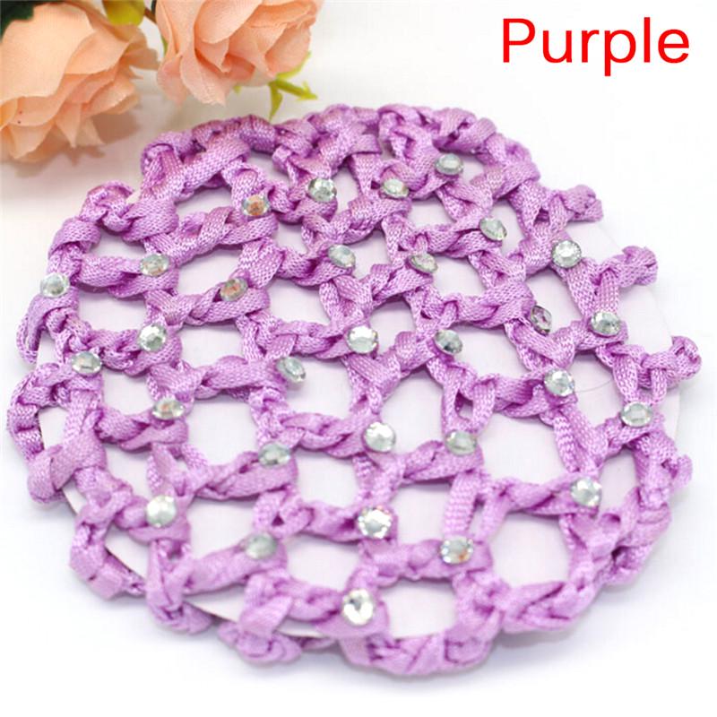 Beautiful Bun Cover Snood Women Hair Net Ballet Dance Skating Crochet Woman Rhinestone StylingHair Accessories Headwear