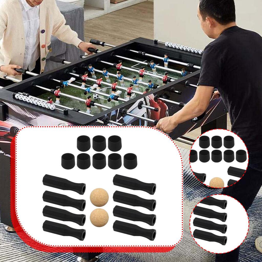 Foosball Table Handles Replacement Black Easy To Install Mini Football Game Accessories