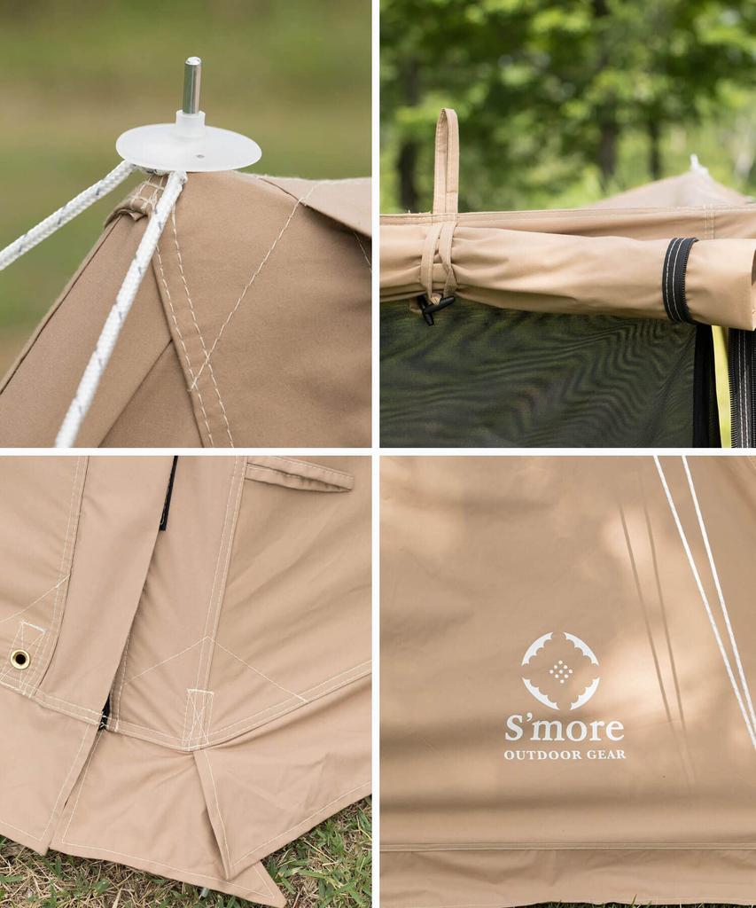 Kleine Base Solo Polycotton TC Military Tent S'more Tent, Tent, (Beige)