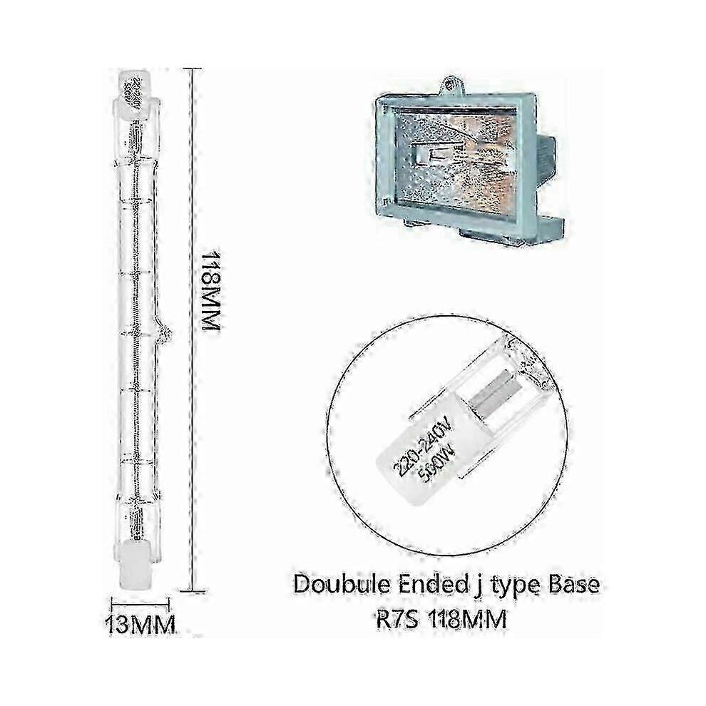 10pcs R7s halogen lamp, 118mm, 300W, 230V