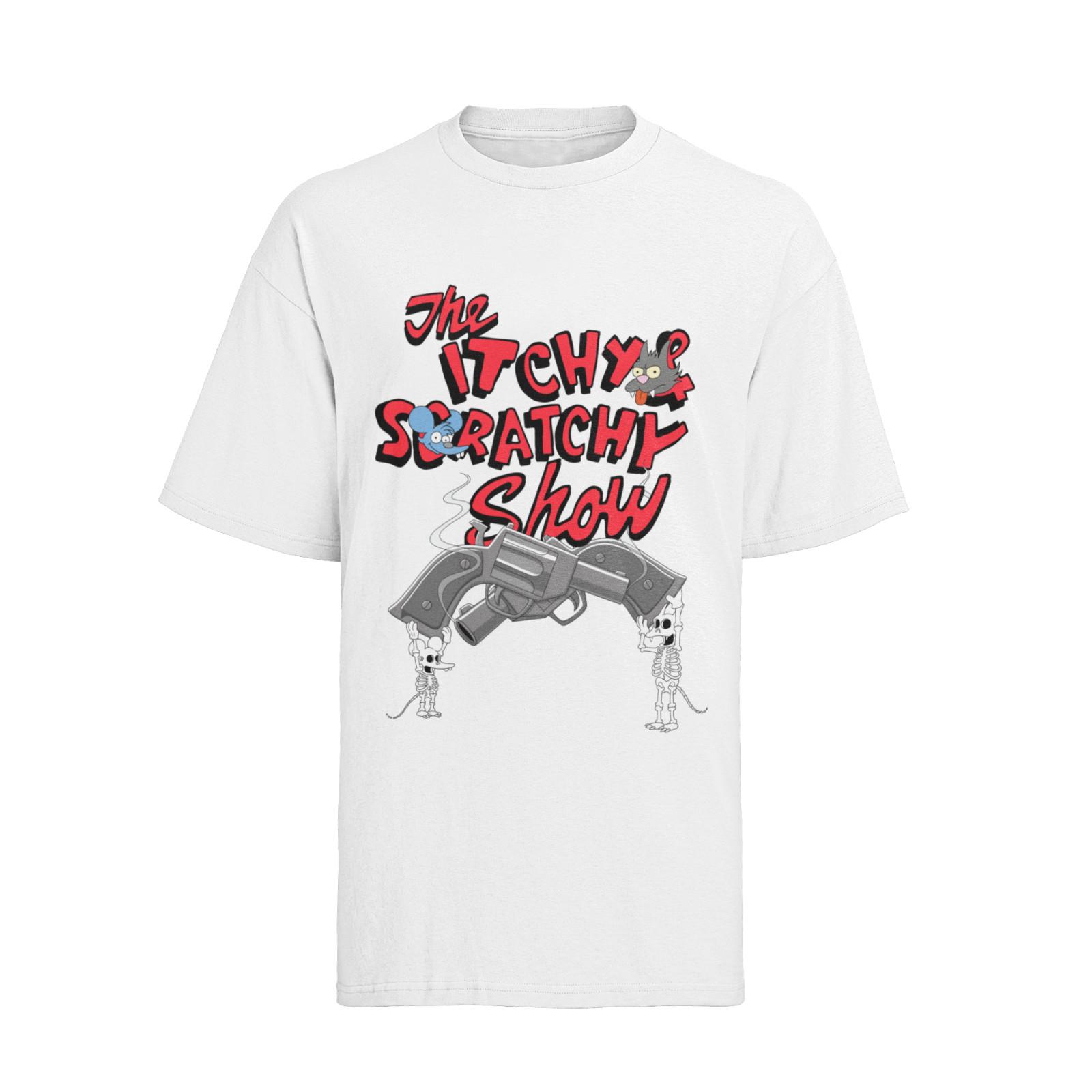 Pistole The Itchy Scratchy Show Killing Simpson Herren T-Shirt Mens Womens Tees Top Bio-Baumwolle S