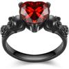 Punk Skull Crystal CZ Gothic Flower Rings for Women Girls Silver Plated Luxury Wedding Ring Jewelry Gifts