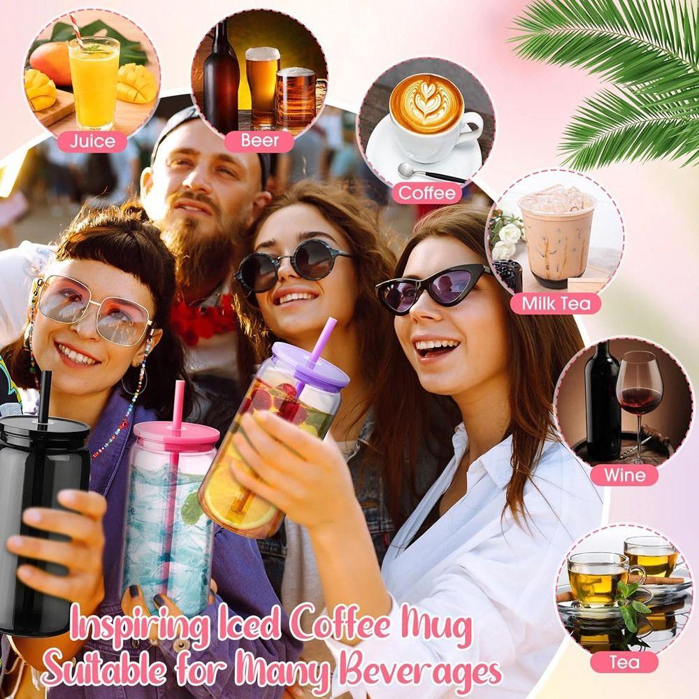 with Lids Straws Water Bottles Reusable Beverage Mugs NEW Drinking Tumbler  Party Favor