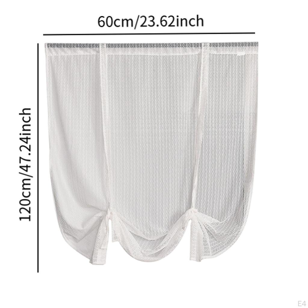 Window Curtain Adjustable Tie Up Easy Installation Decorative Treatment Home