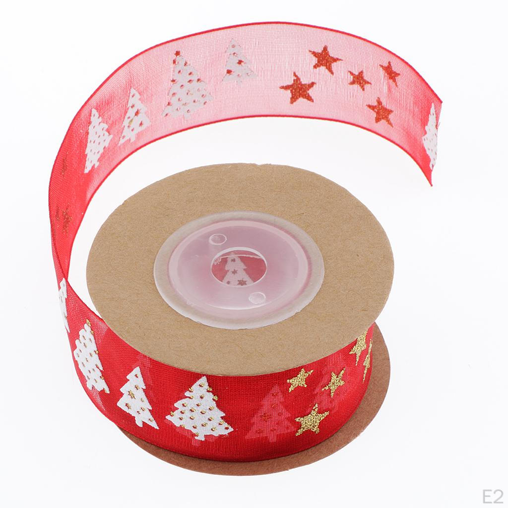 Christmas Ribbon, Tree Ribbons, Polyester Ribbon Crafts Gift Wrapping Festive Ribbons Decorations,