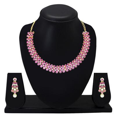 Conjunto de gargantilha de liga banhada a ouro internacional Atasi para mulheres