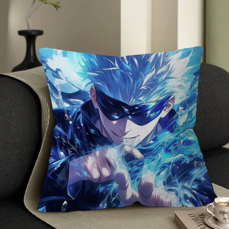 Jujutsu Kaisen Satoru Gojo Cushion Cover Polyester Sofa Cushions Decorative Throw Pillows Home Decoration Pillowcover
