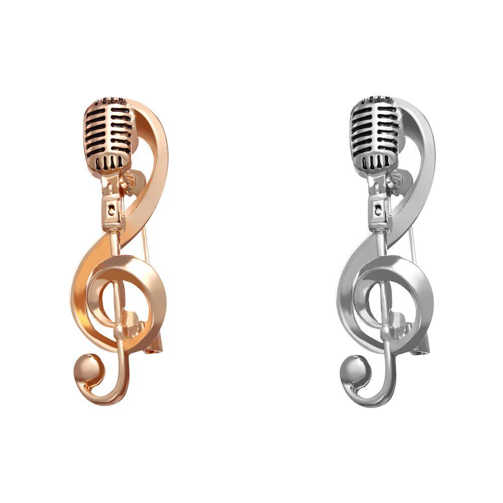 Accessories Badge Silver DIY Decoration Collar Pins Microphone Music Note Gold Vintage Brooch Pins