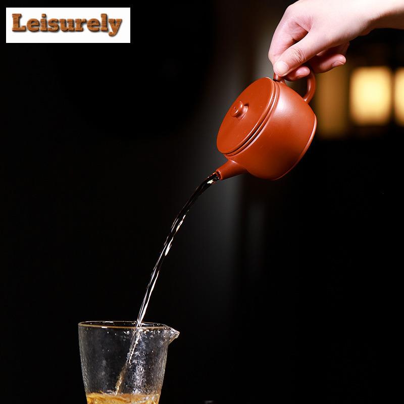 200ml Yixing Purple Clay Teapots Handmade Large Caliber Pot Raw Ore Dahongpao Mud Kettle With Filter Chinese Zisha Tea Set Tea