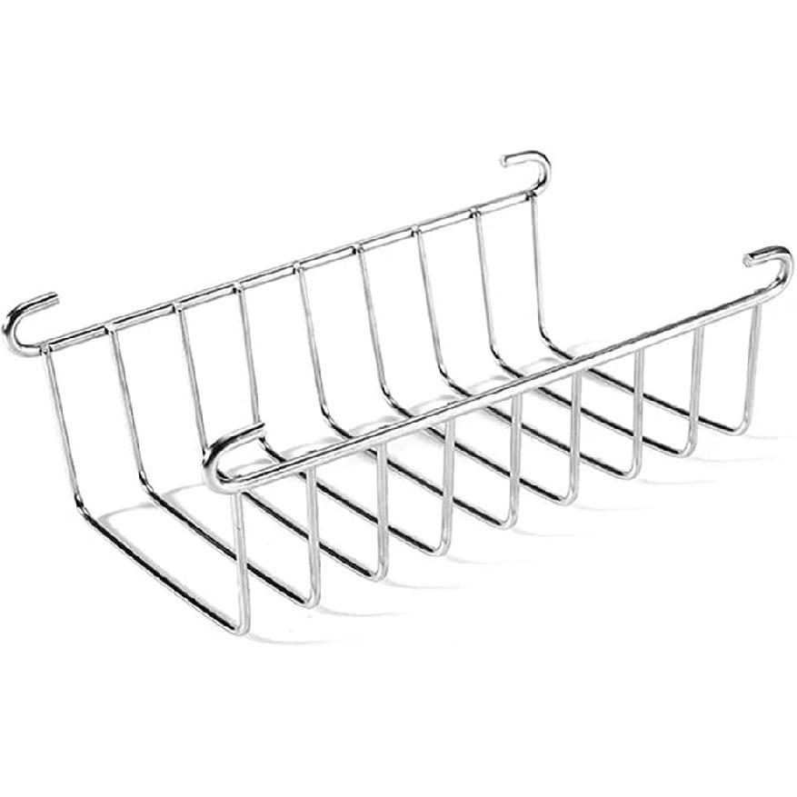 Silver 8 Holes Stainless Steel Tool Toast Cooling Grid Bread Rack Rectangle Air Fryer Accessories Organizer Safe Healthy Stainless Steel Toast Rack