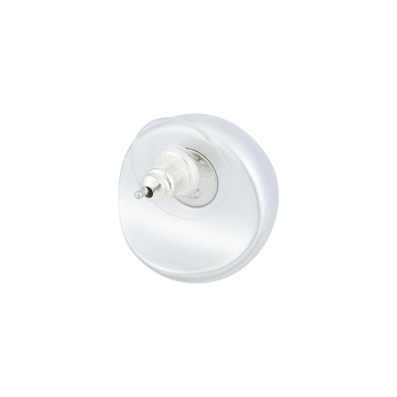Chanel [25C Early Spring] Solid Color Logo Decoration Small Resin Metal Earrings Women's White