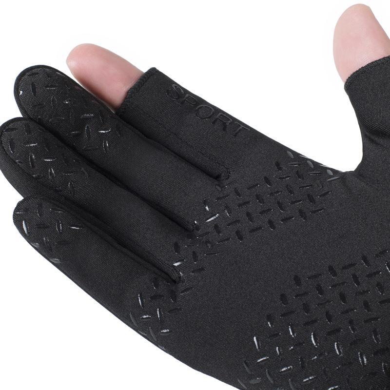 Warm, Non-Slip Two-Finger Winter Fishing & Cycling Gloves for Men