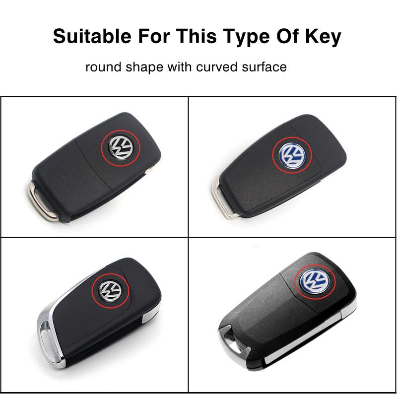 hijk1 5Pcs VW Car Key Stickers Aluminium Badge Auto Accessories For Volkswagen GTI Polo Golf Arteon Tiguan Touareg CC Amarok ID.3 ID.4