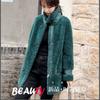 New Genuine Wool Sheep Shearling Coat Leather and Fur Women's Grain Lamb Fur Coat