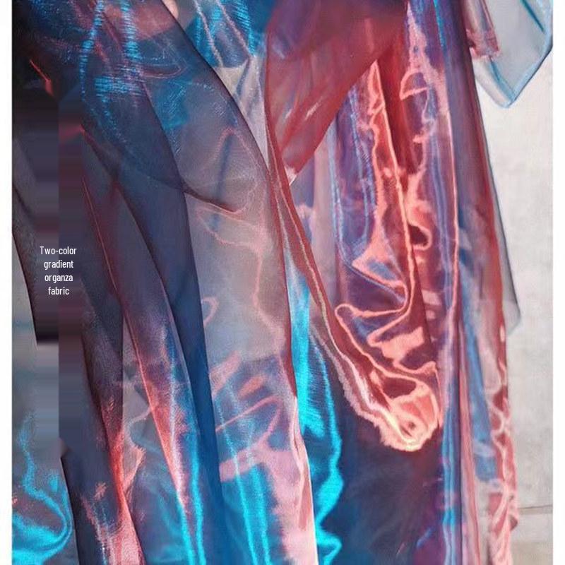 Two-Color Iridescent Organza Fabric for Wedding Decor & Crafts