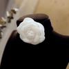 Elegant Camellia Choker Necklace Bracelet White Flower Collar Necklace Vintage Velvet Choker Bracelet Fashion Jewelry