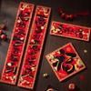 4Pcs/set Self-adhesive Chinese New Year Door Sticker Flocked Fu Sticker  Window